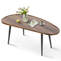 Oval Coffee Table with Metal Legs, Walnut 23.6" D x 47.2" W x 18.5" H C869199