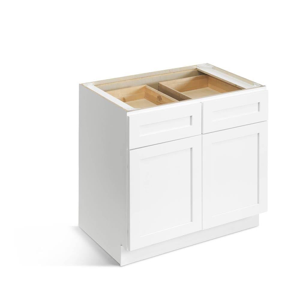36-in W x 34.5-in H x 24-in D Pure White Birch Base Stock Cabinet Q628