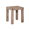 Brushed Driftwood Acacia Wood End Table with Metal Inset Z193