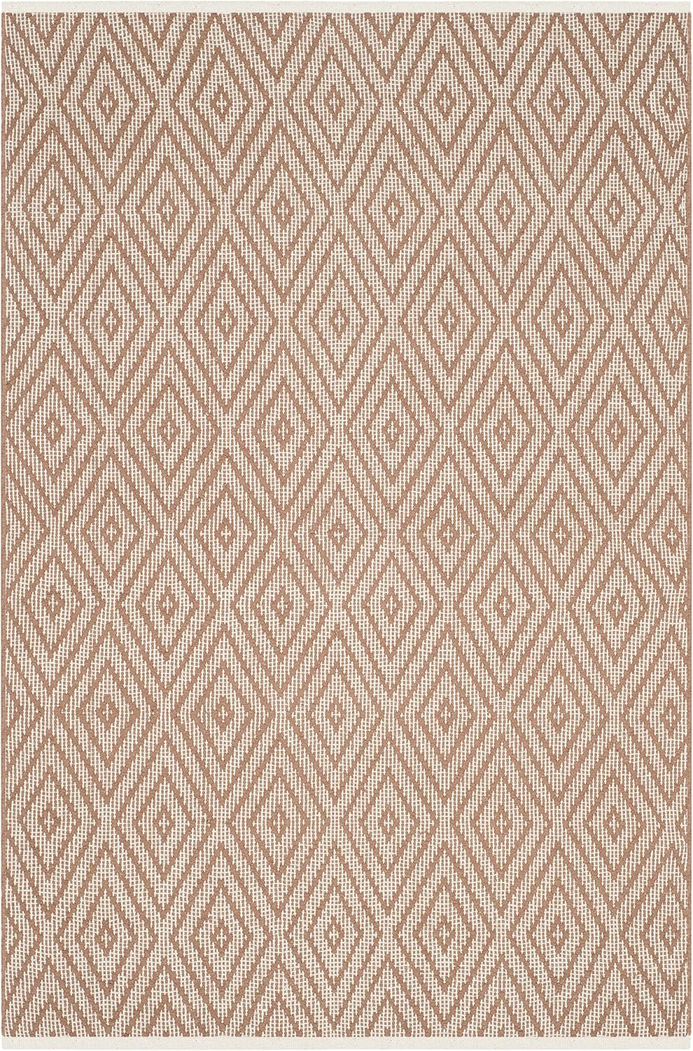 Beige & Ivory 3' x 5' Handmade Cotton Accent Rug K1736