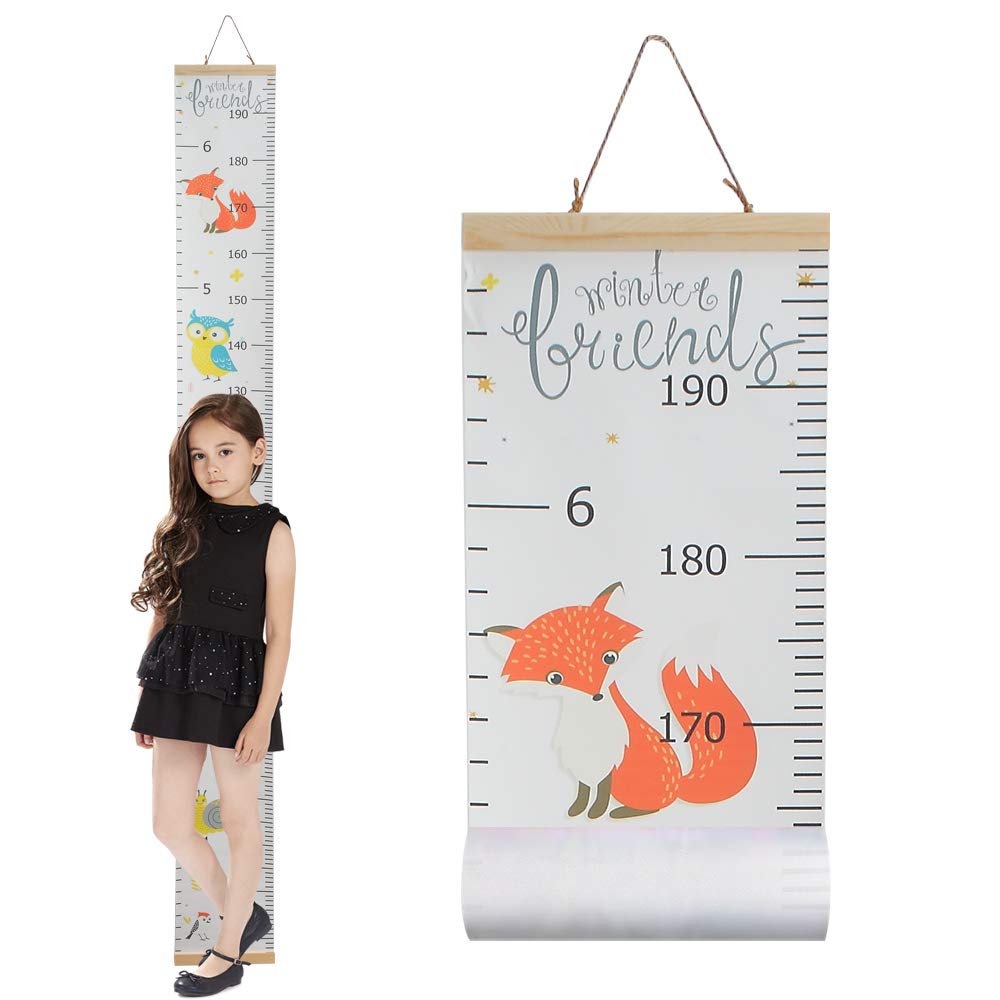 Kids Growth Chart Canvas Wood Frame Wall Ruler 79x7.9 Pack of 2 J25625