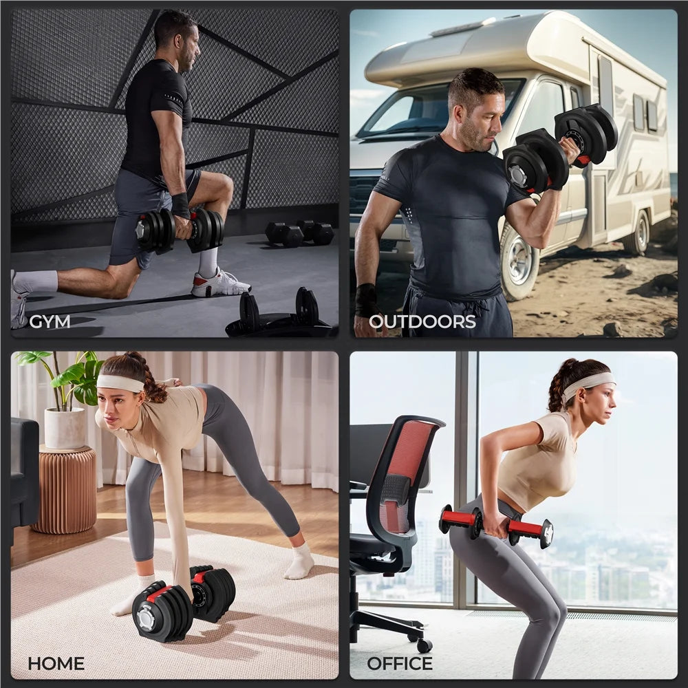 Adjustable Dumbbell Set with Tray J77147