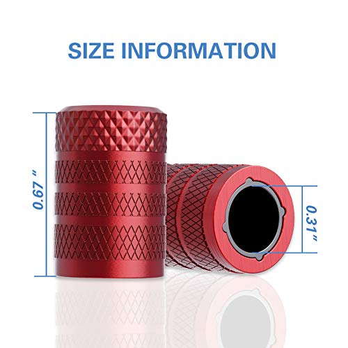 Black Anodized Aluminum Tire Valve Stem Caps, 4 pcs D731