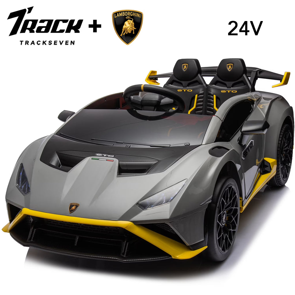 Licensed Lamborghini STO 24V 2-Seater Ride on Car with Remote Control, Grey I790532