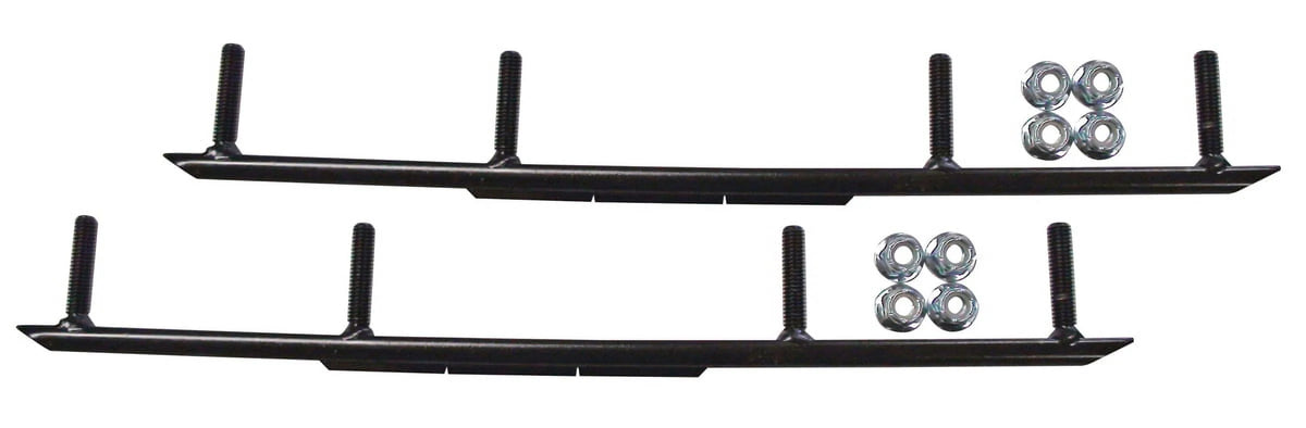 Orange MTX Snowmobile Skis with 6" Round Bars Complete Kit C703