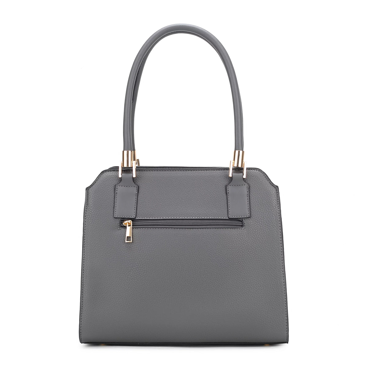 Pewter Vegan Leather Satchel Bag & Wristlet Wallet A9233