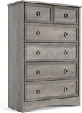 Gray 6 Drawer Wood Dresser G996