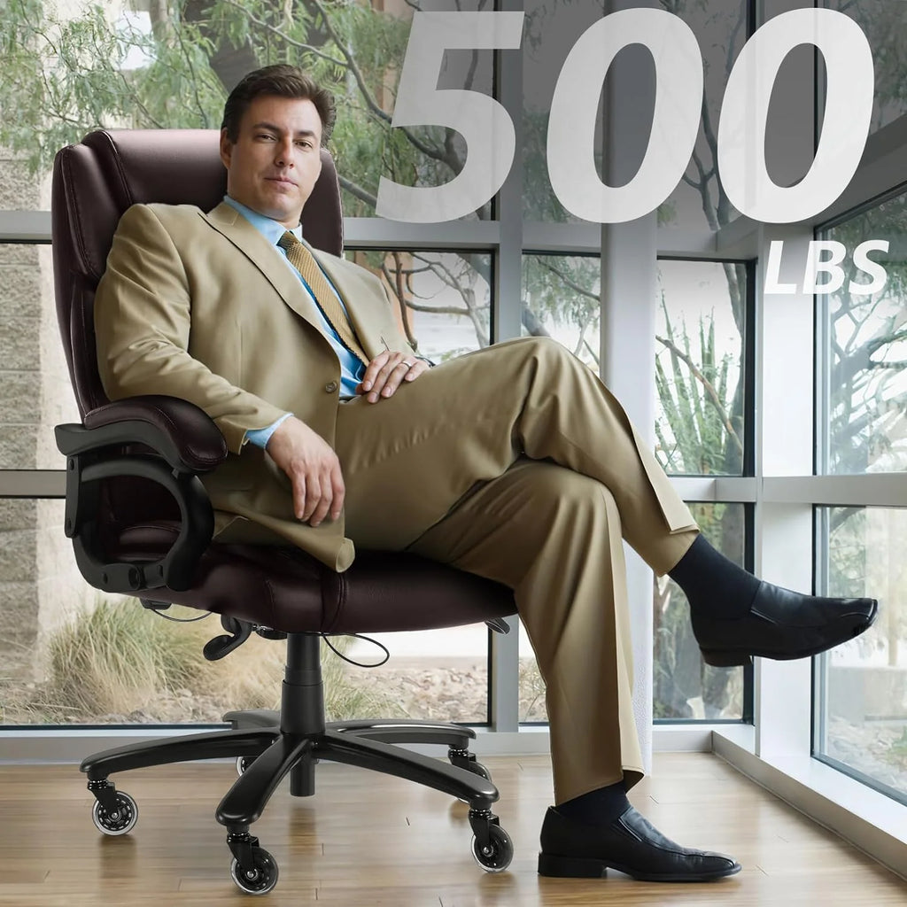 Heavy Duty Big and Tall Office Chair 500lbs High Back PU Leather Executive Desk Chair H992997