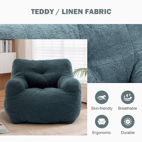 3FT Teddy Fabric Bean Bag Chair with Filler B59315