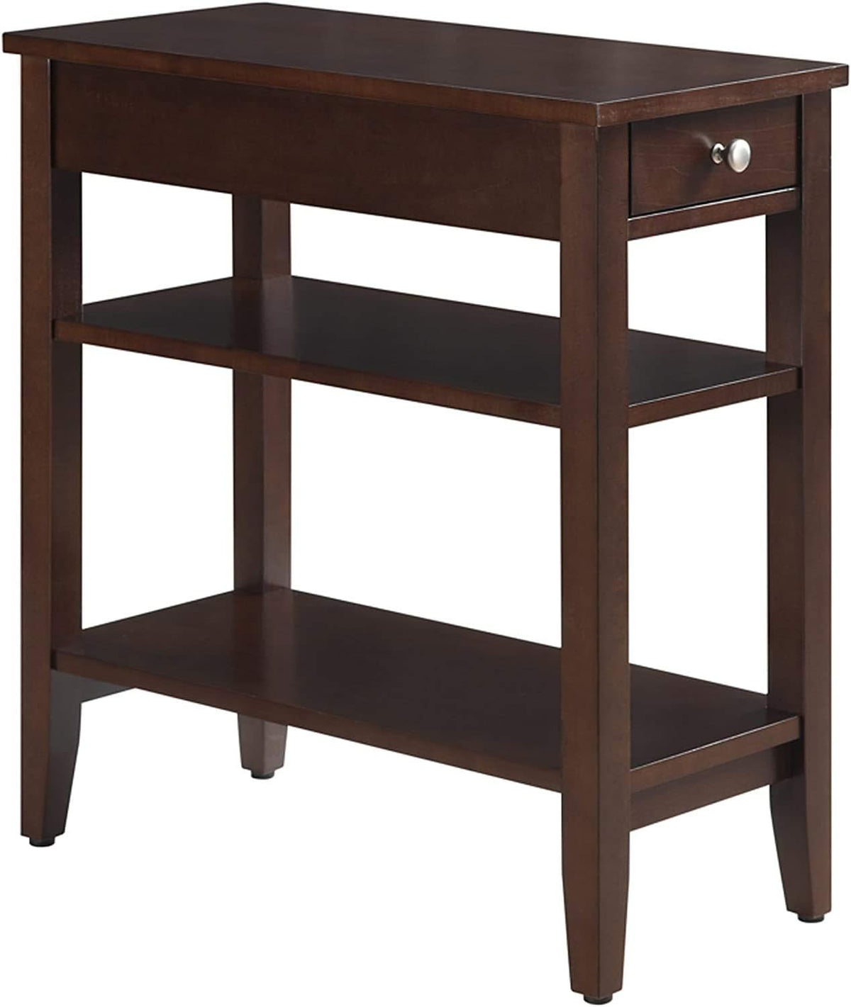Black 1 Drawer End Table with Shelves A15828