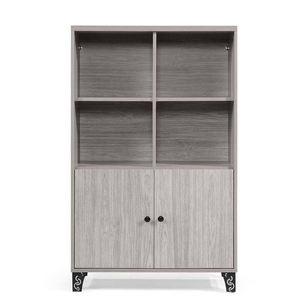 Grey Oak Black Cabinet F7683