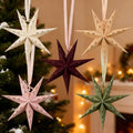Flocked Paper Star Lantern 12 inch Foldable I738100