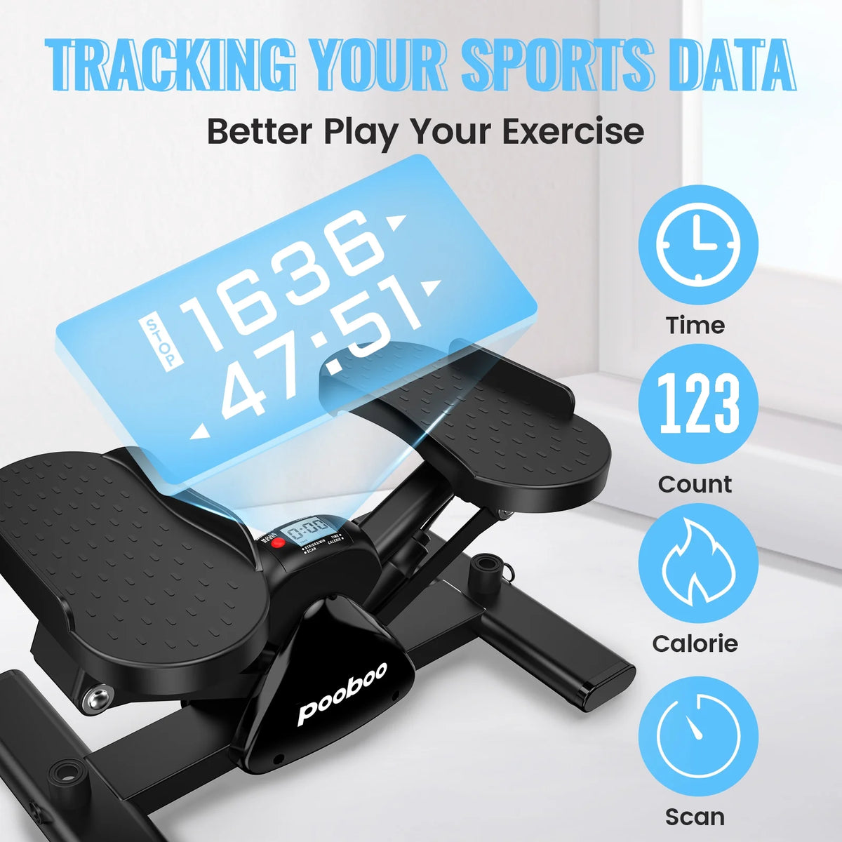 Mini Stepper Machine with Resistance Bands P9617