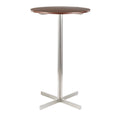 Contemporary Round Bar Table Walnut Wood Z899