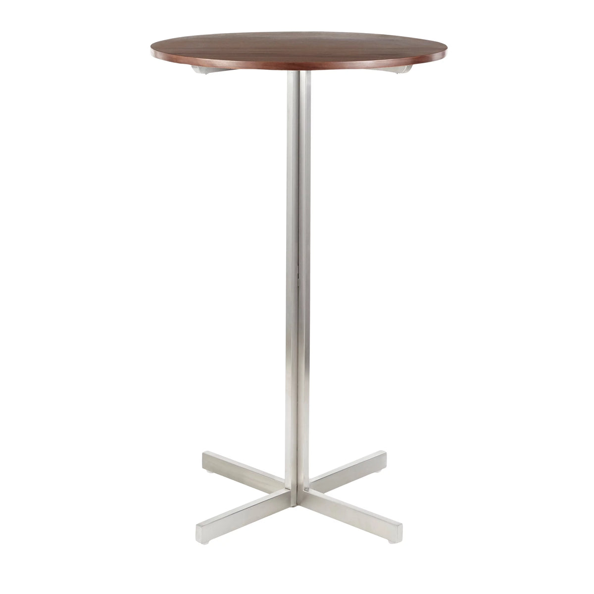 Contemporary Round Bar Table Walnut Wood Z899