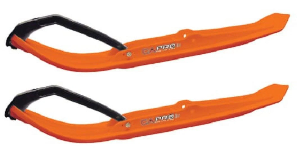 Orange MTX Snowmobile Skis with 6" Round Bars Complete Kit C703