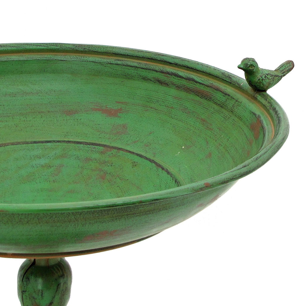 Round Pedestal Birdbath with Bird Details P363945