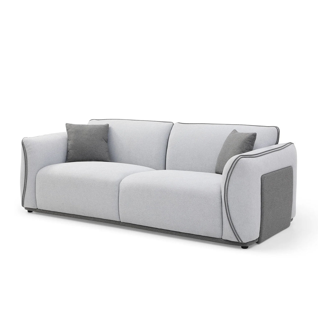 Beige Fabric Upholstered Sofa with Pillows L2395