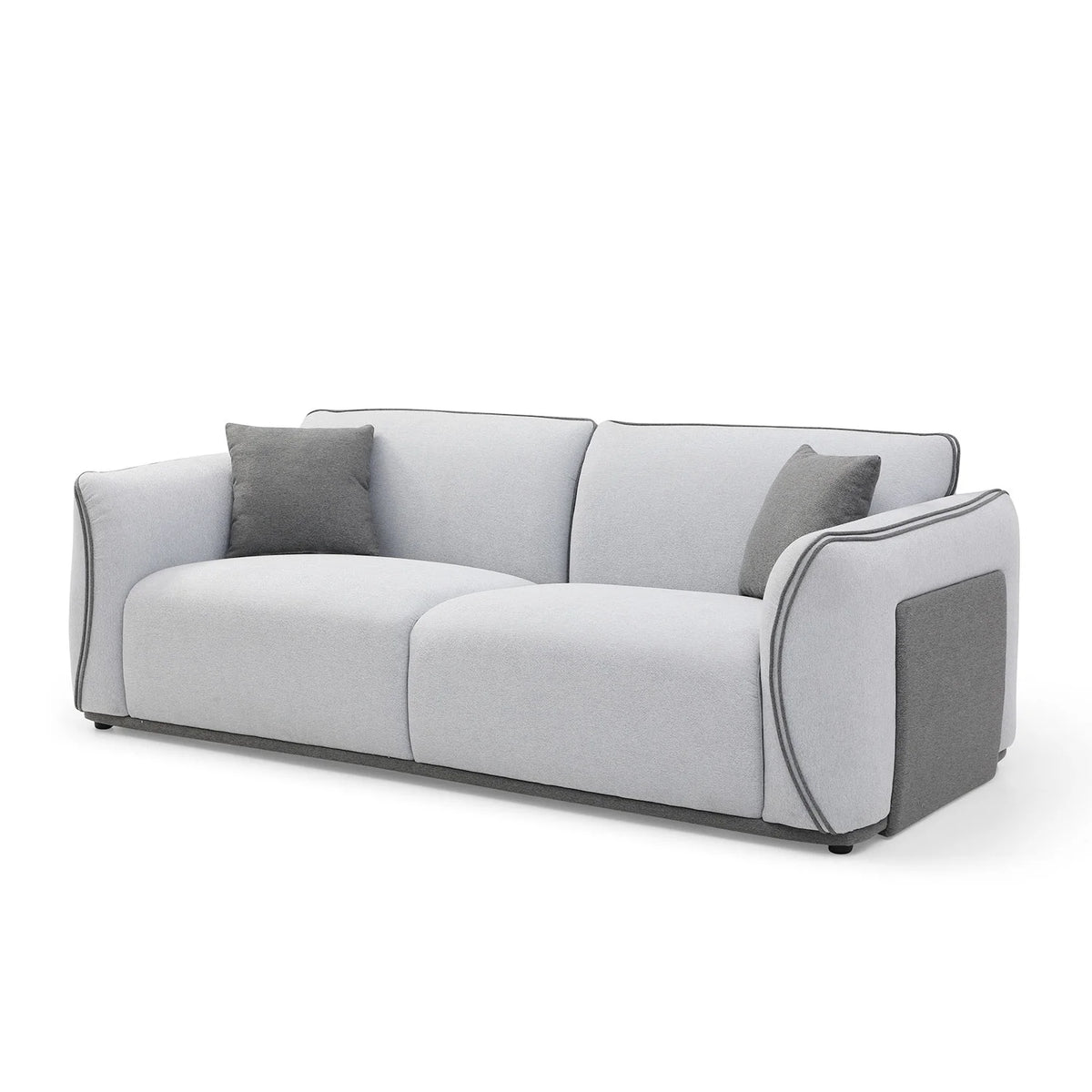 Beige Fabric Upholstered Sofa with Pillows L2395