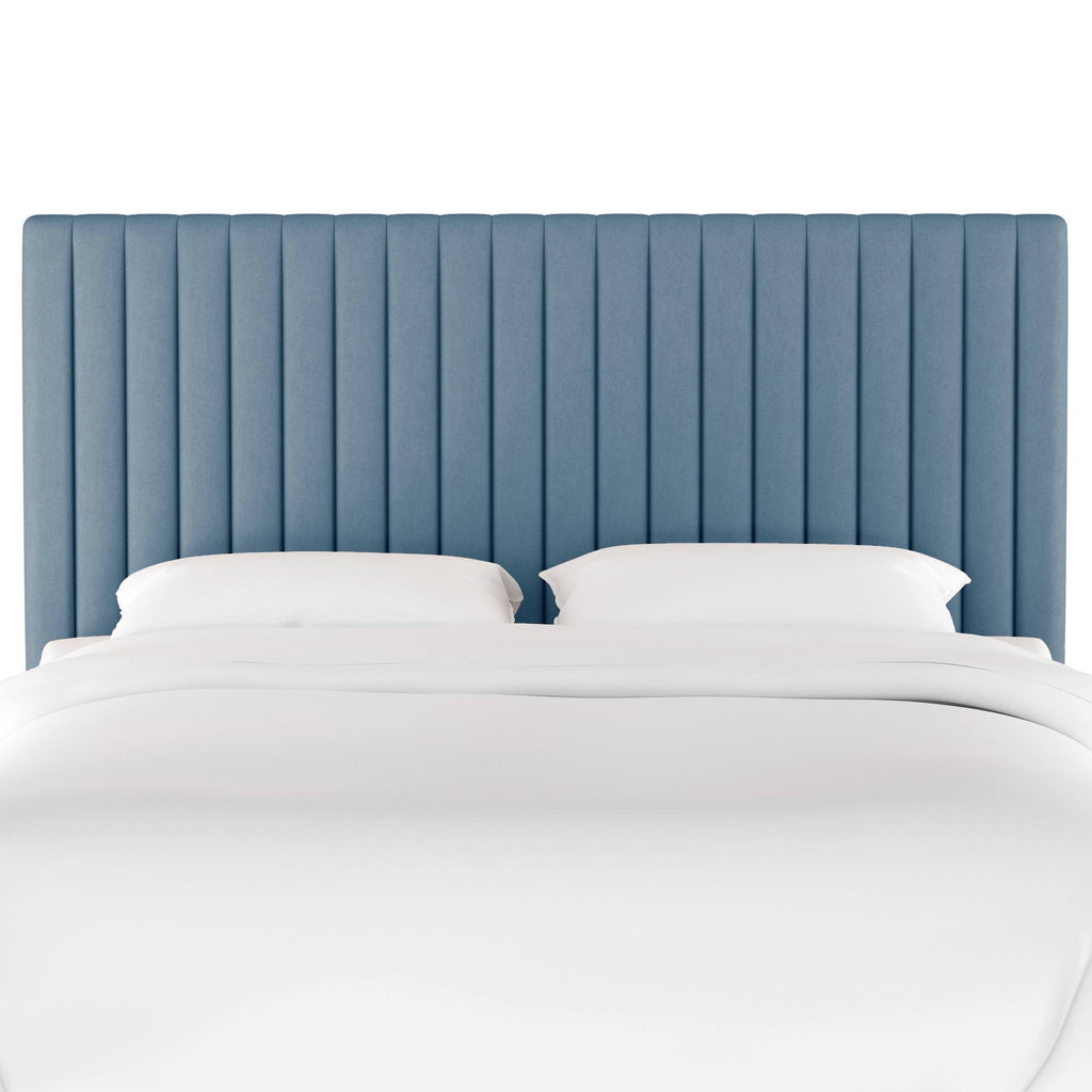 Light Blue Velvet Twin Headboard Y957