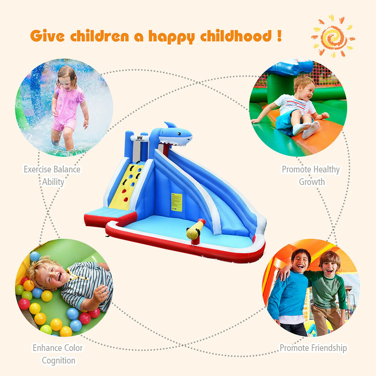 Inflatable Water Slide Bounce House Castle Splash Water Pool Y187650
