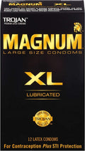 Magnum XL Size Lubricated Latex Condoms - 12 ct, Pack of 6 Z25100
