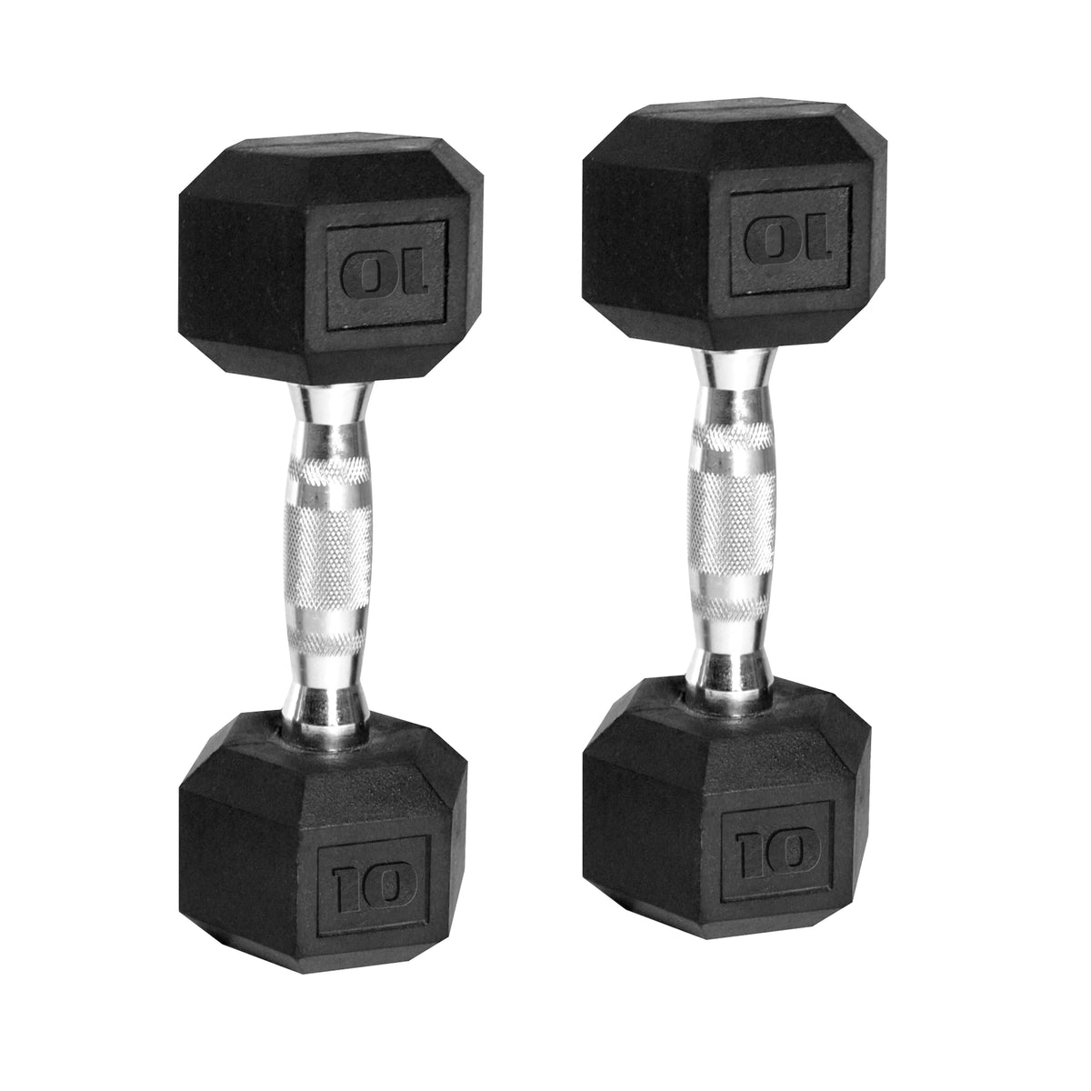 50 lb Rubber Hex Dumbbell Weight Set Y233