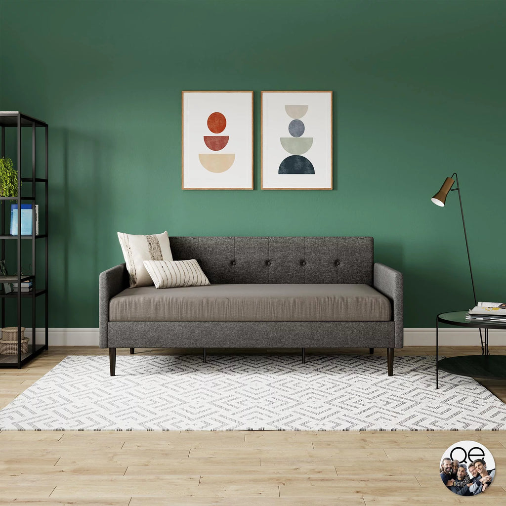 Gray Linen Twin Size Upholstered Daybed D15216