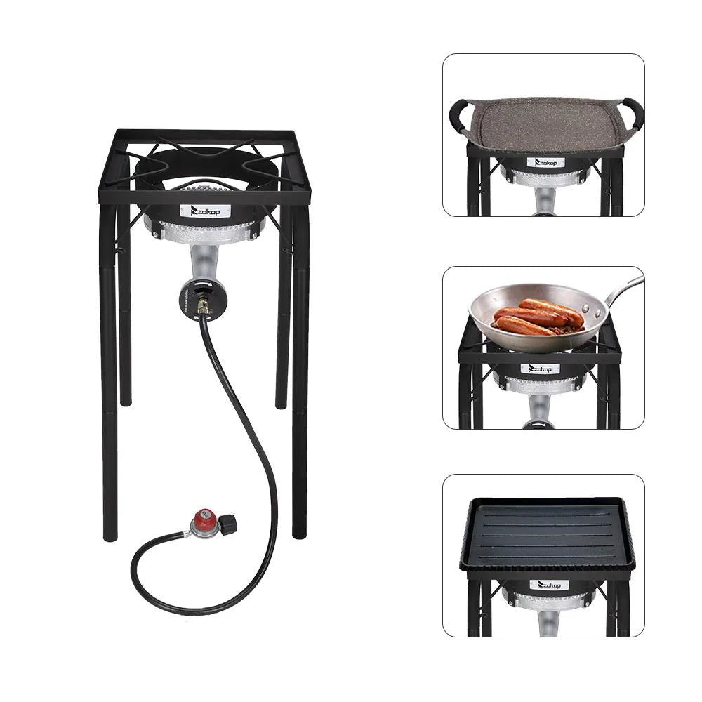 Propane Single Burner 200,000 BTU with Regulator, Cast Iron E826419