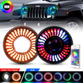 7 Inch Round LED Headlight with Amber Turn Signal, High Low Beam 2PCS R959356