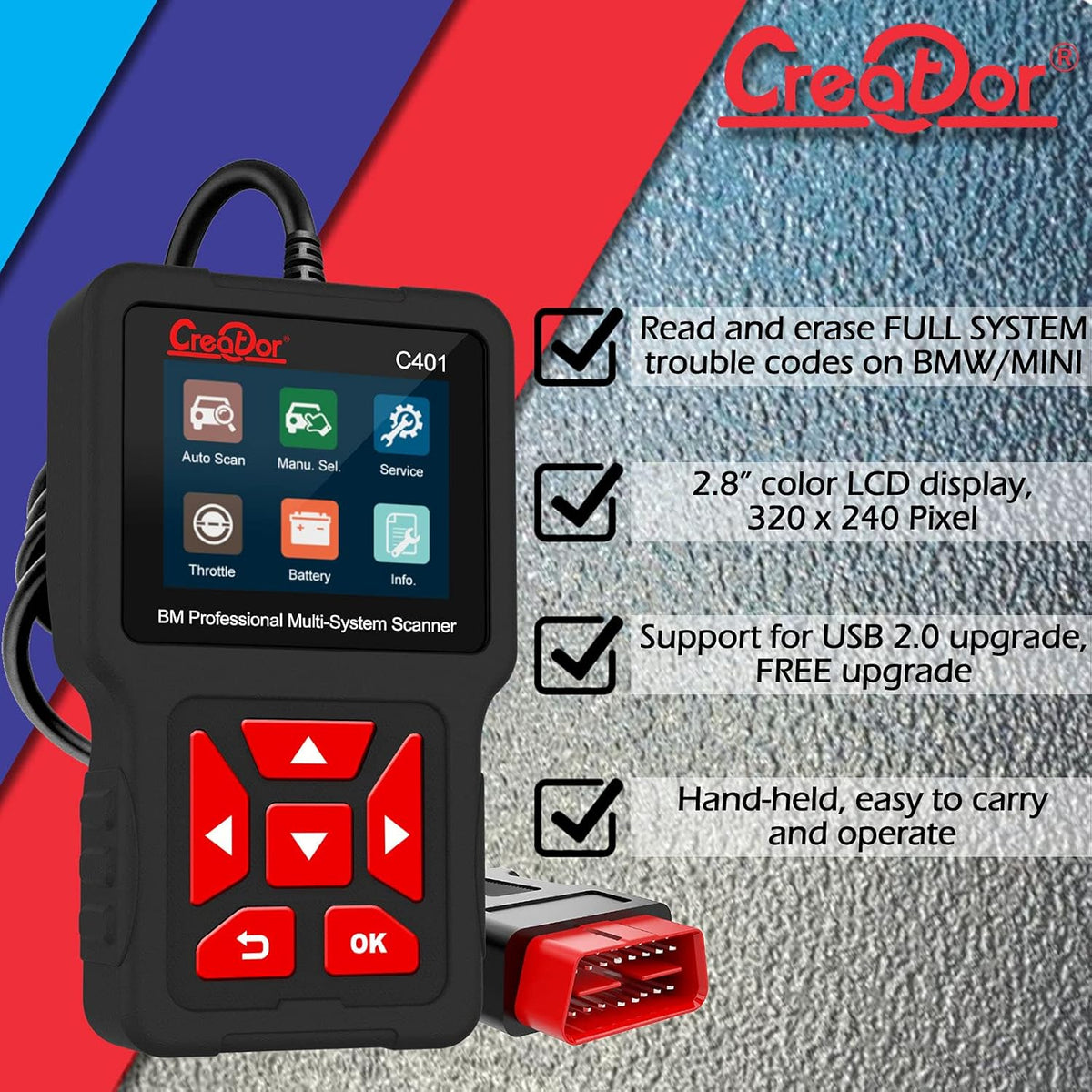 OBD2 Scanner with Battery Registration Diagnostic Scan Tool Pack of 2 V80655