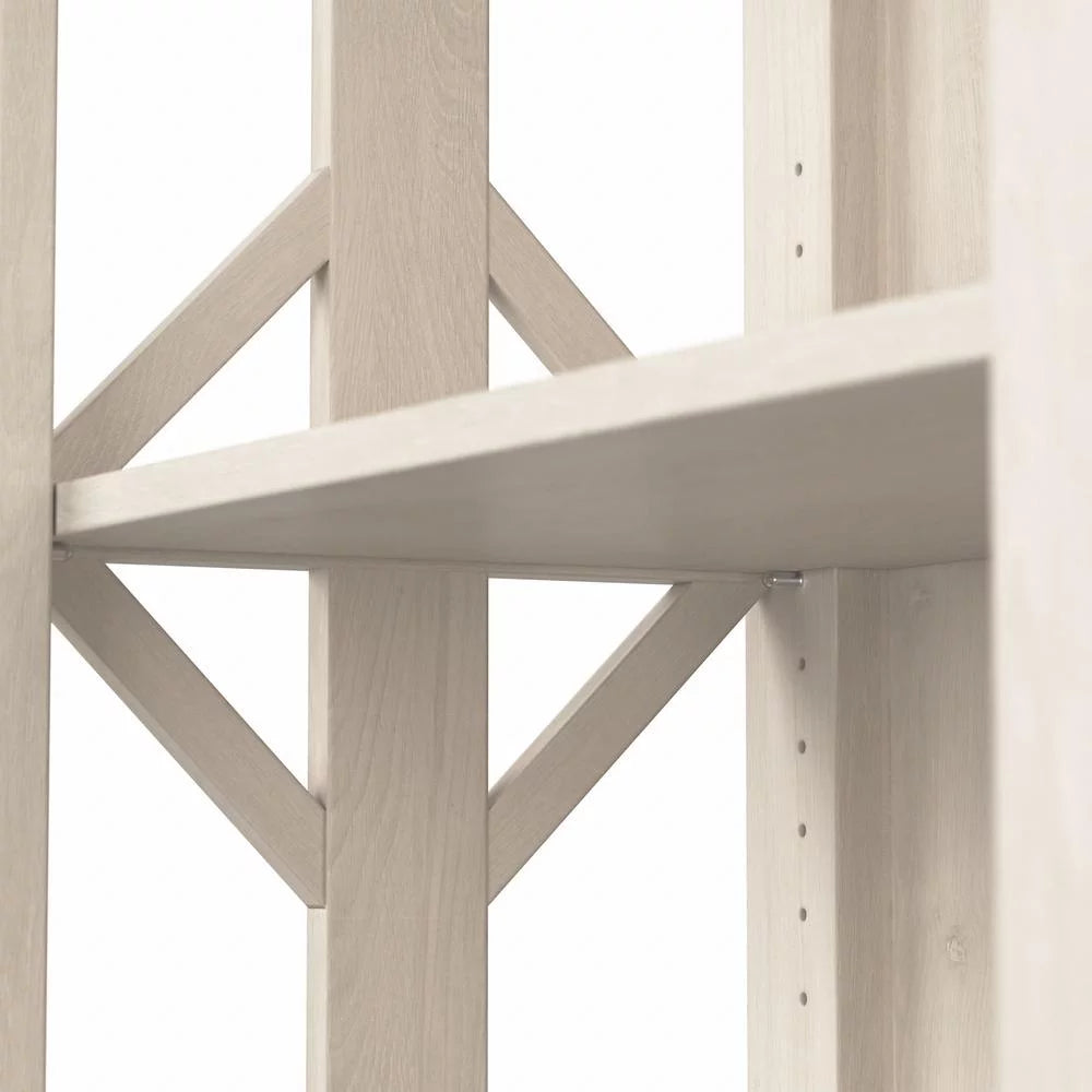 Linen White Oak Engineered Wood TV Stand with Bookcases Q978698