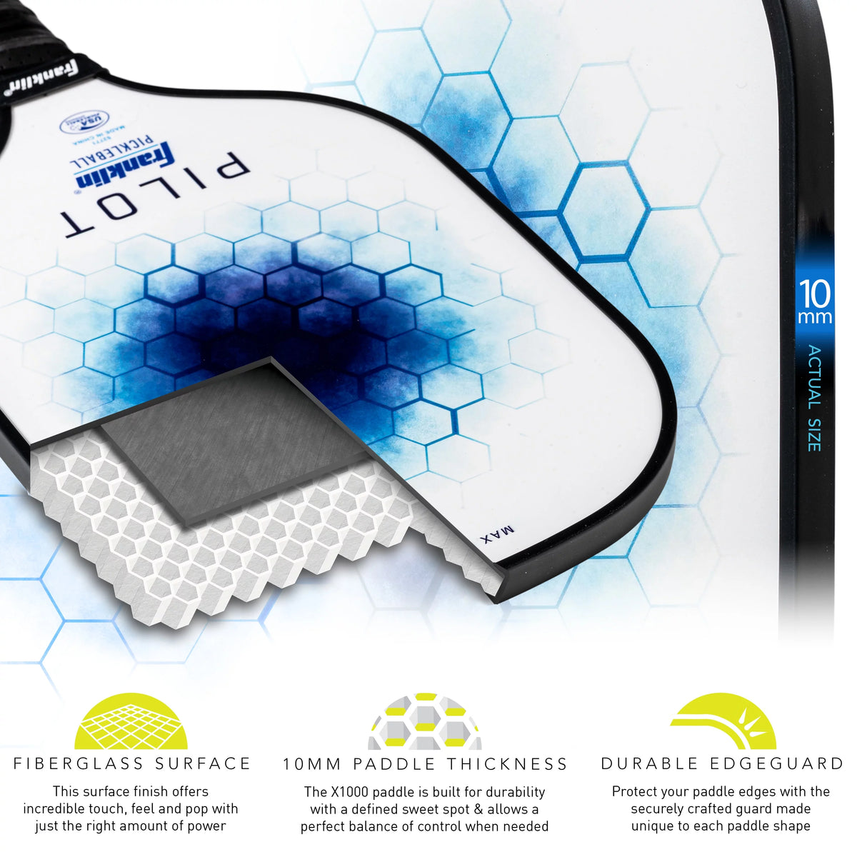 Blue Polypropylene Core Pickleball Paddle X161