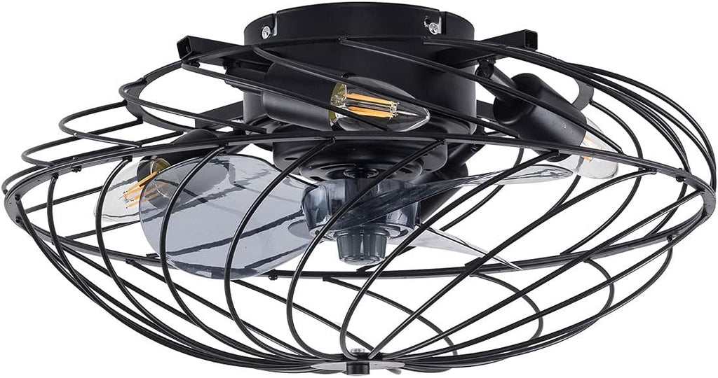 Black Enclosed Ceiling Fan with Light K777730