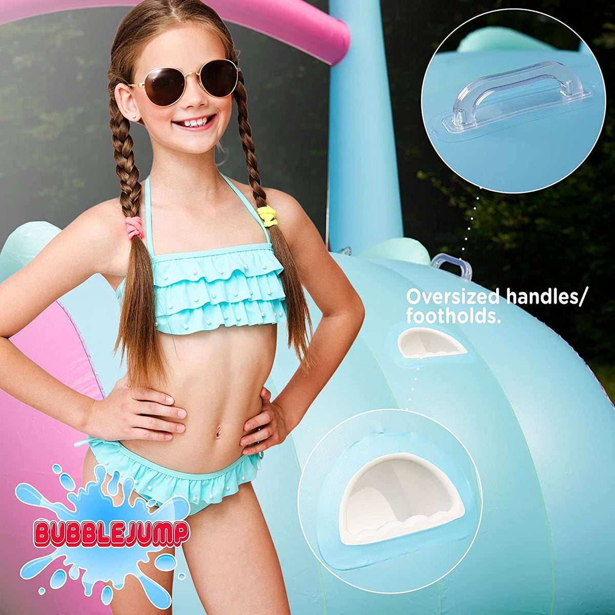 Water Slip and Slide for Kids Pool, Swimming Pool for Kids 3-10, Blow Up Baby Pool with Slide for Toddlers Age 1-3, Kiddie Pool M12006