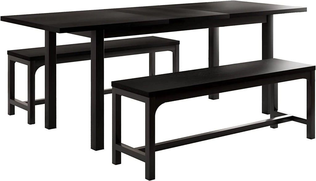 Space Saving Extendable Dining Table Set with Benches I7132