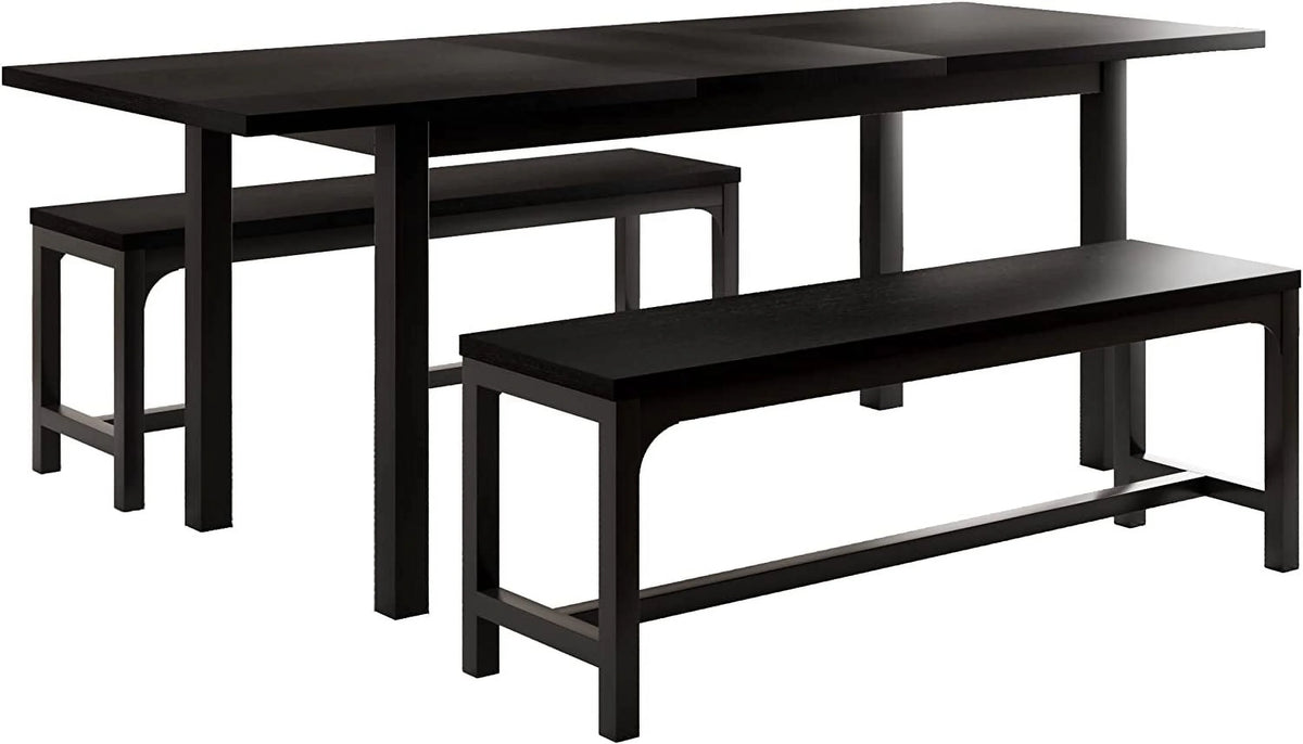 Space Saving Extendable Dining Table Set with Benches I7132