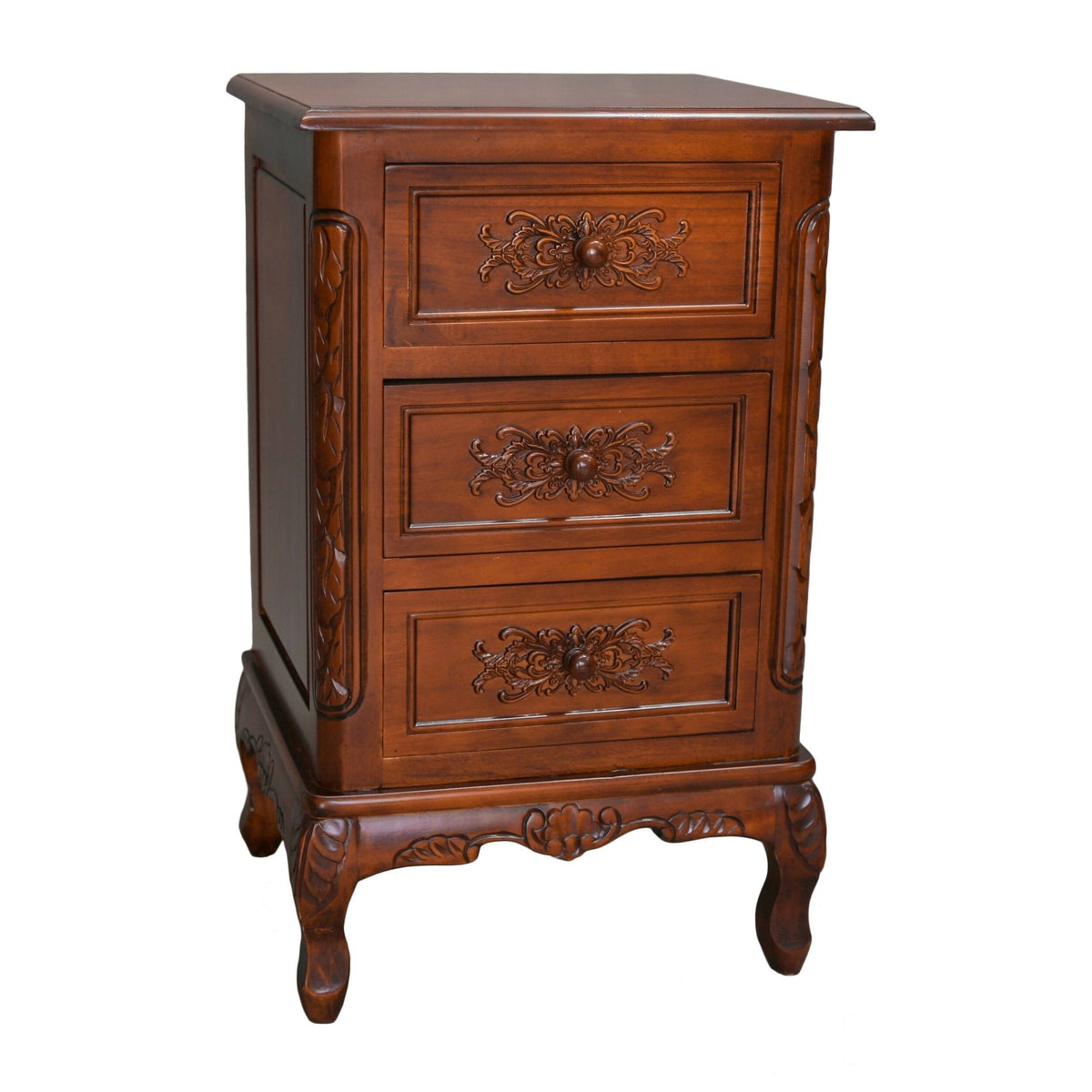 Carved Wood End Table G453
