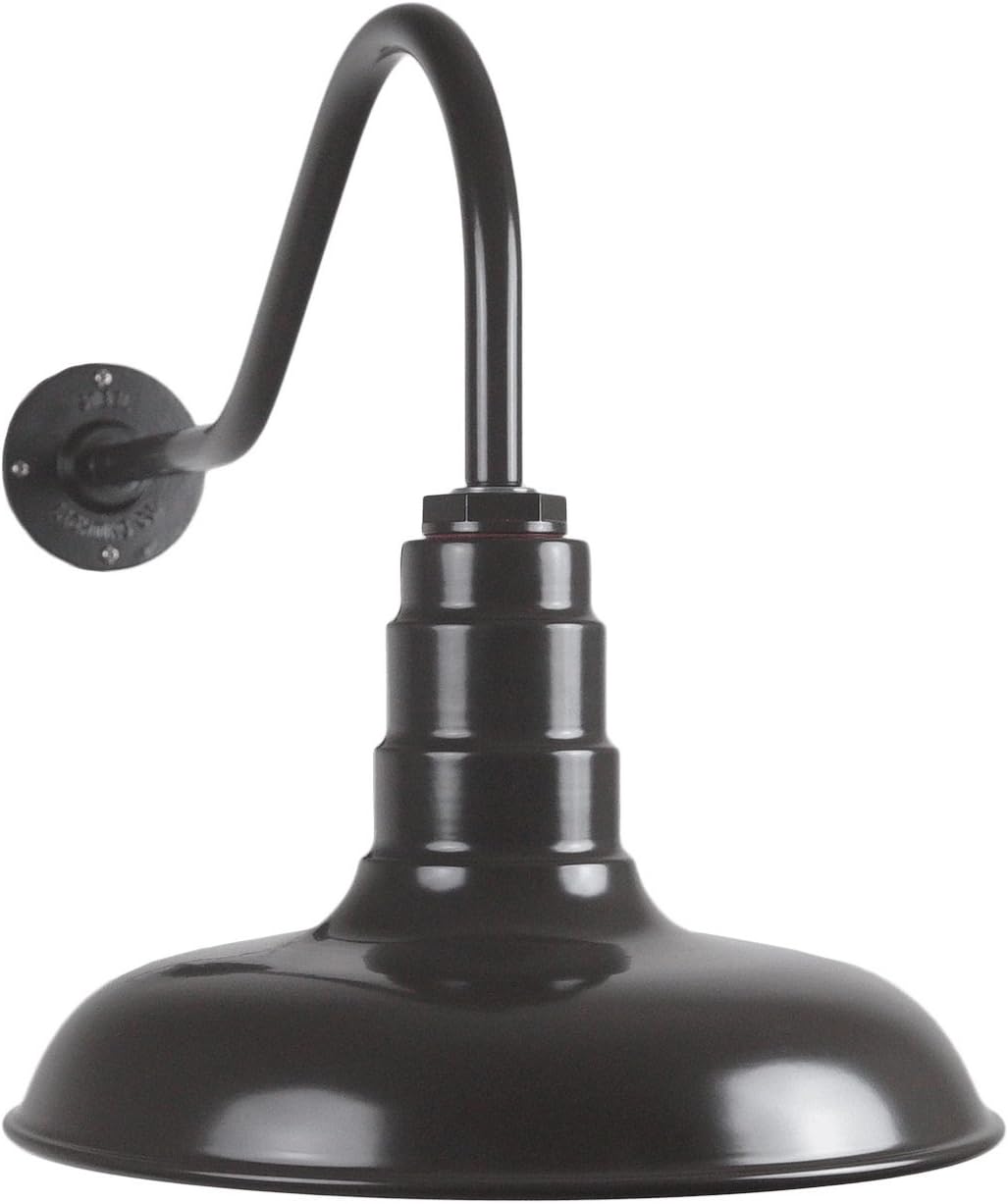 14 Inch Shade and 23 Inch Gooseneck Dark Bronze Steel Shade N43342