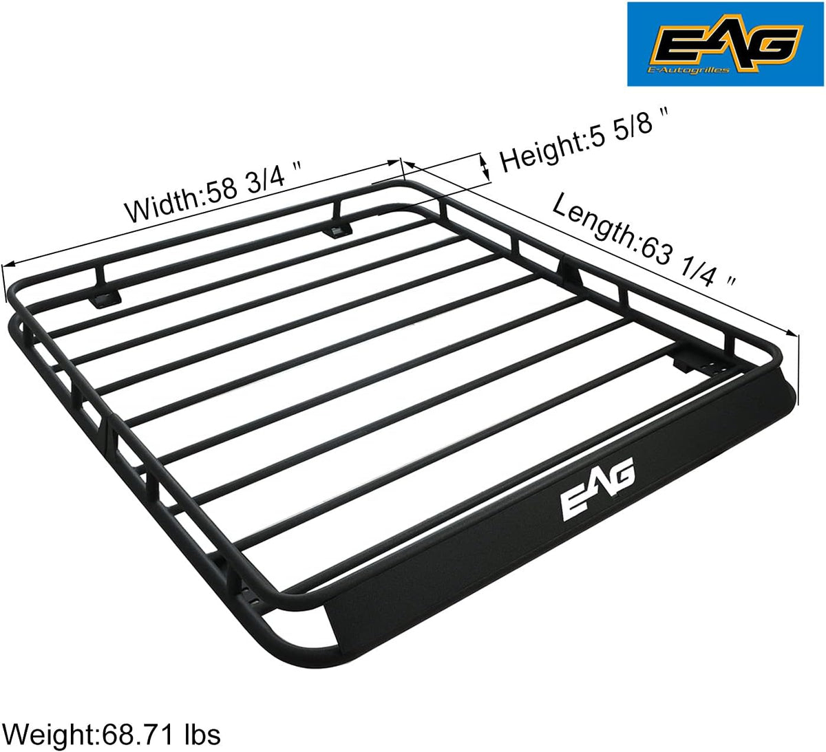2/4 Door Roof Rack Cargo Basket with Wind Deflector 2 PCS S483674