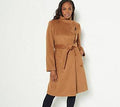 Wool Blend Wrap Coat with Envelope Collar T4164