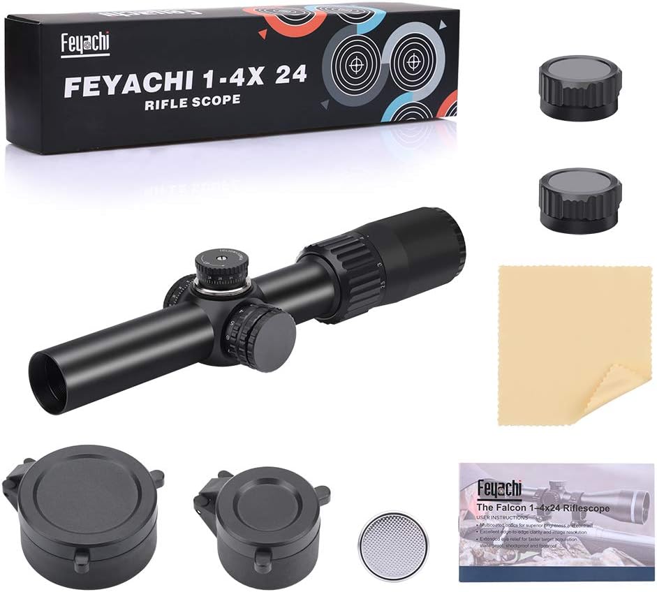 1-4x24 SFP Rifle Scope Red Illuminated Reticle Riflescopes Matte Black Z346964