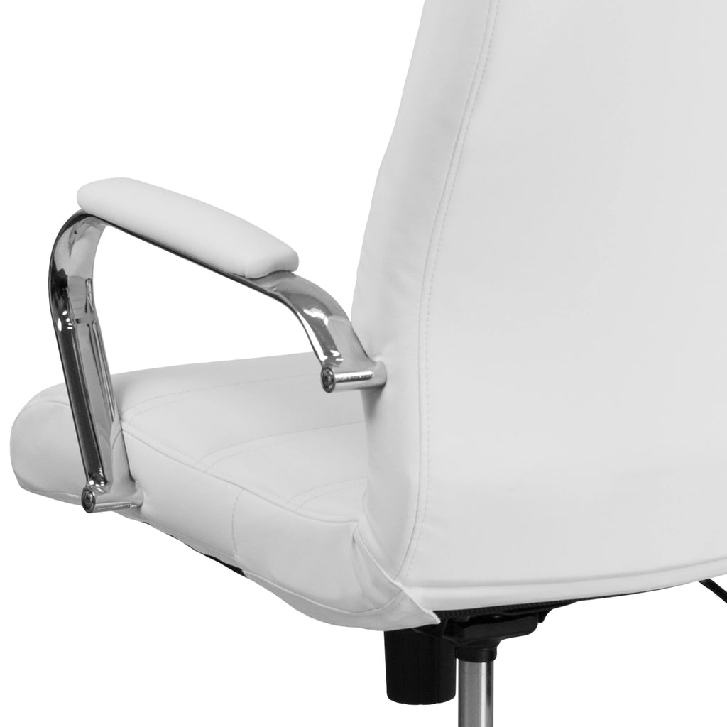 White High Back Executive Swivel Office Chair with Chrome Arms M760