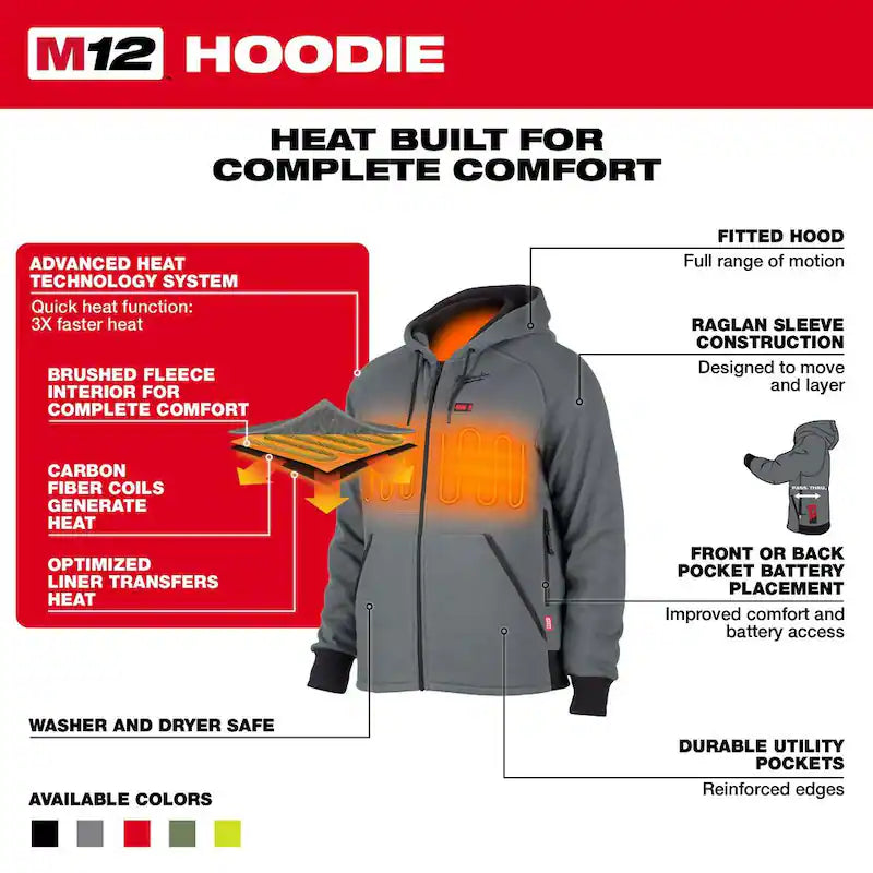 3X-Large Cordless Heated Jacket Hoodie S1843