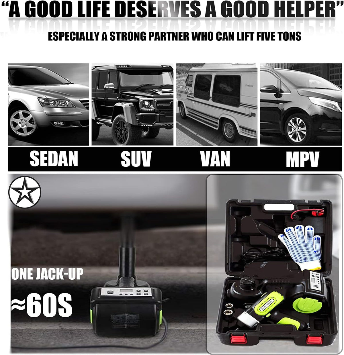 12V Electric Hydraulic Car Jack with LCD Display Screen Y2520