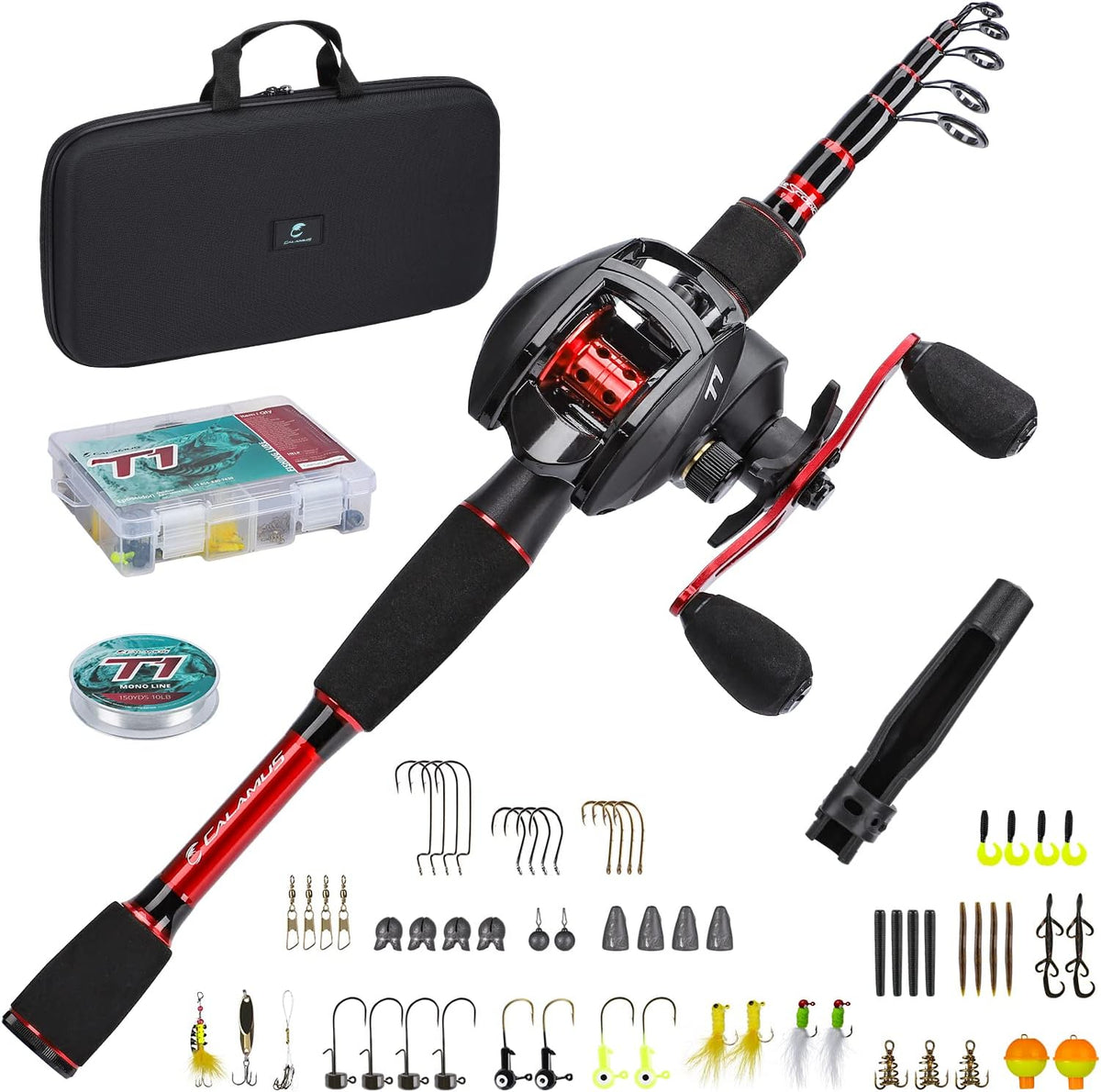 Telescopic Fishing Rod and Reel Combo with Carrier Bag K96527