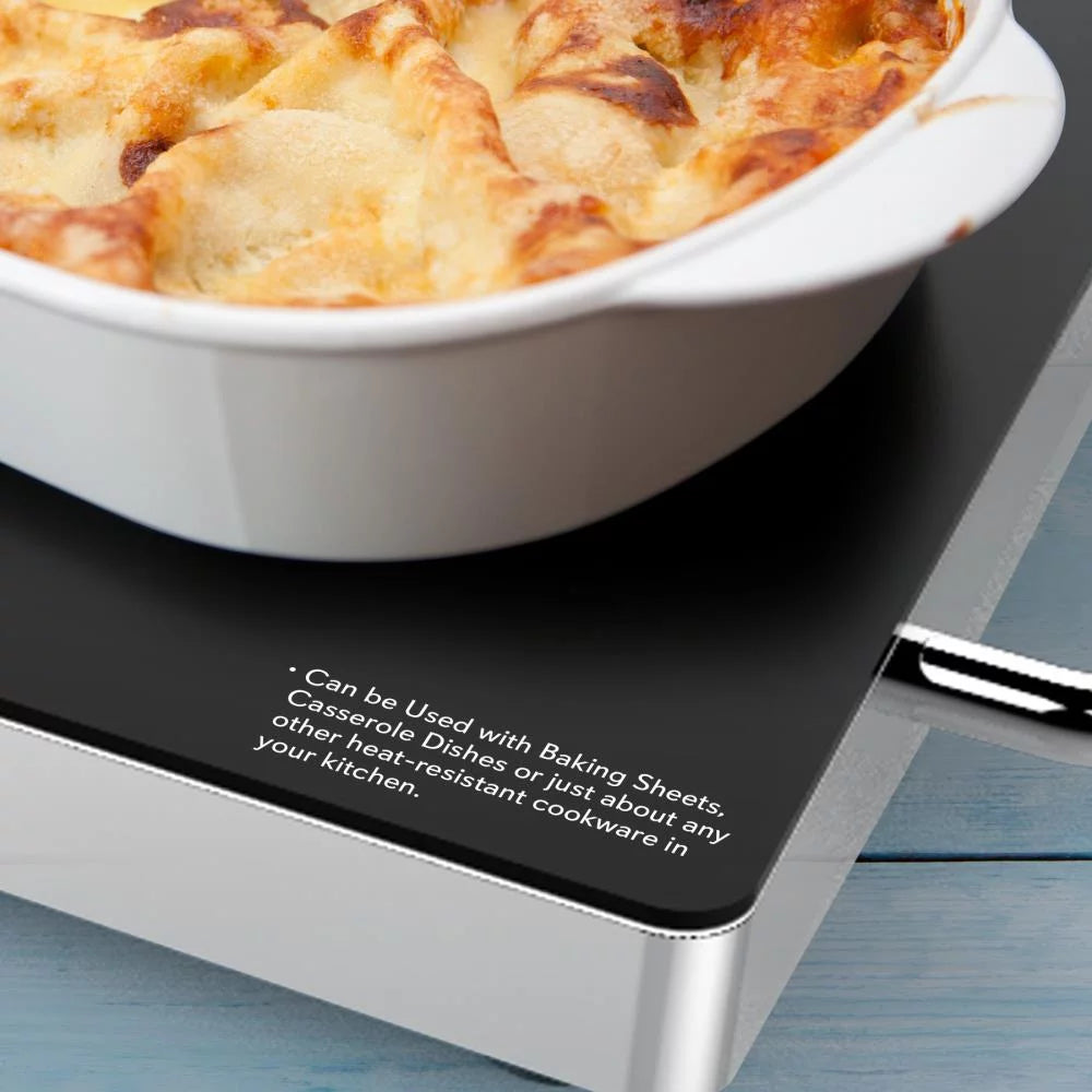 Electric Hot Plate Tray Dish Warmer with Black Glass Top U6884