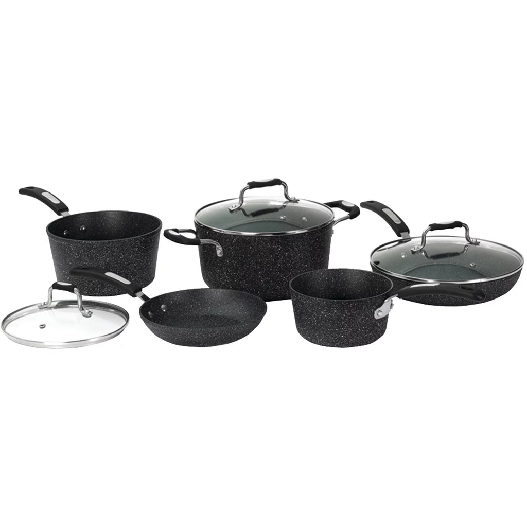 9-Piece Black Cookware Set with Bakelite Handles O83205