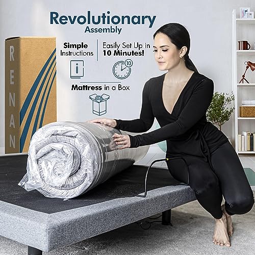 Queen Adjustable Bed Frame with Mattress Included Cooling Gel Memory Foam Mattress Z1222
