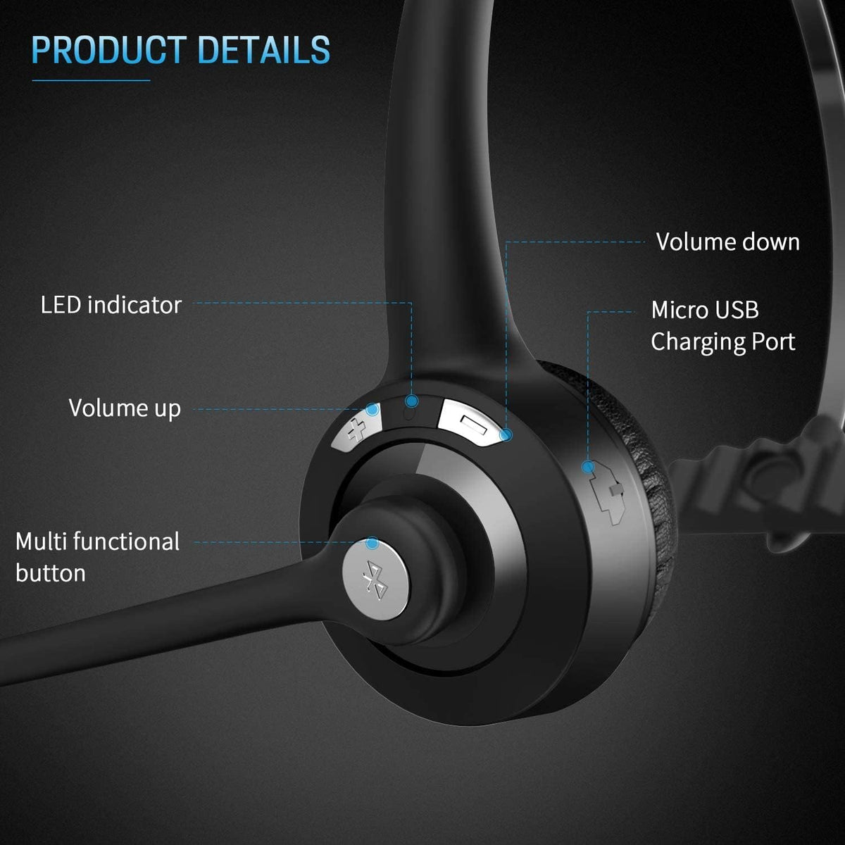 Wireless On Ear Headphones with Microphone T103692